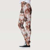 Leggings Motif floral gris-marron. (Gauche)