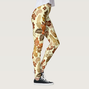 Leggings Motif floral Heritage Copper Warm Gold