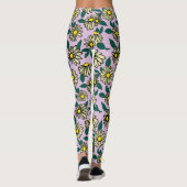 Leggings Motif floral jaune (Dos)