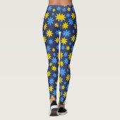 Leggings Motif floral jaune clair et bleu (Dos)