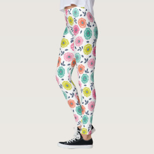Leggings motif floral mignon multicolore