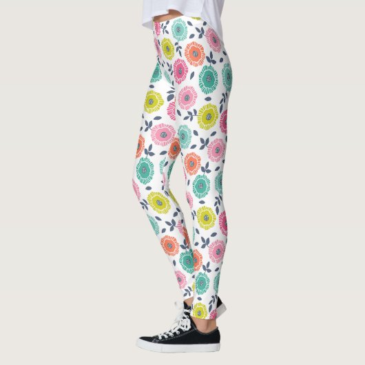 Leggings motif floral mignon multicolore (Gauche)