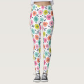 Leggings motif floral mignon multicolore (Devant)