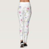 Leggings motif floral noir et blanc (Dos)