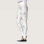 Leggings motif floral noir et blanc (Gauche)