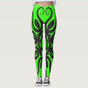 Leggings Motif floral noir sur la séance d'entraînement d