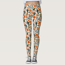 Motif floral orange Fleurs délicates de printemps