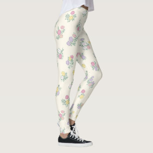 Leggings Motif floral pastel fantaisiste de style cottage m