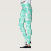 Leggings Motif Floral Pastel MINT (Gauche)
