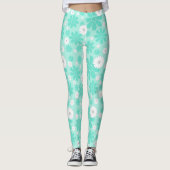Leggings Motif Floral Pastel MINT (Devant)