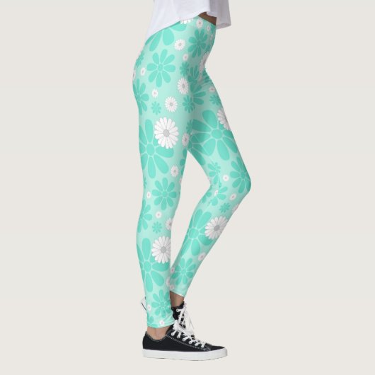 Leggings Motif Floral Pastel MINT (Droite)