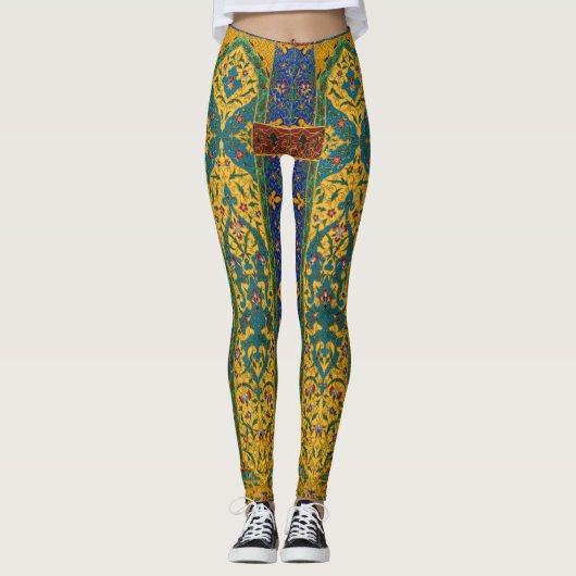 Leggings Motif floral persan décoratif complexe (Devant)