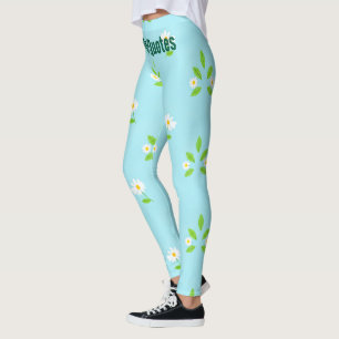 Leggings Motif floral printanier minimaliste