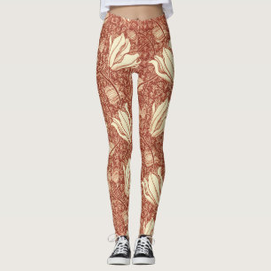 Leggings Motif floral Red Lily de style William Morris