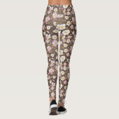 Leggings Motif floral rose et blanc Cosmos (Dos)