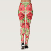 Leggings motif floral rose et feuille (Dos)