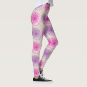Leggings Motif floral rose et pourpre (Droite)