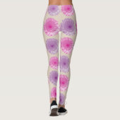 Leggings Motif floral rose et pourpre (Dos)
