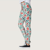Leggings Motif floral rouge et vert (Gauche)