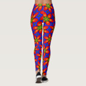 Leggings Motif Floral Rouge mou (Dos)