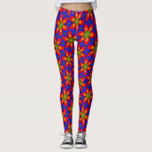 Leggings Motif Floral Rouge mou (Devant)