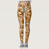 Leggings Motif Floral Rustique d'Automne (Devant)