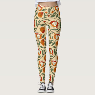 Leggings Motif floral sans couture sur fond beige