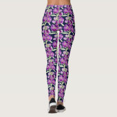 Leggings Motif floral stock d'aquarelle mauve (Dos)