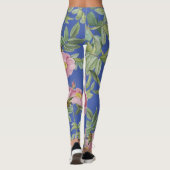 Leggings Motif floral tendance été boho bleu rose moderne (Dos)