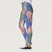 Leggings Motif floral tendance été boho bleu rose moderne (Gauche)