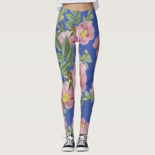 Leggings Motif floral tendance été boho bleu rose moderne