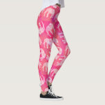 Leggings motif floral tribal coloré rose girly d'éléphant<br><div class="desc">Tribal à la mode et motif floral d'éléphant sur un arrière - plan rose de traçages.</div>