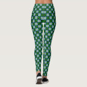 Leggings Motif floral vert et blanc (Dos)
