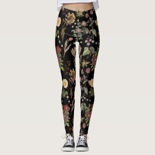 Leggings Motif floral vintage aquarelle 2508
