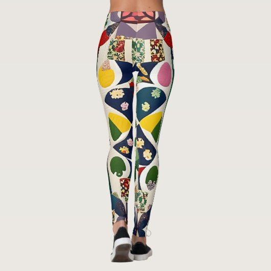 Leggings Motif folklorique multicolore (Dos)