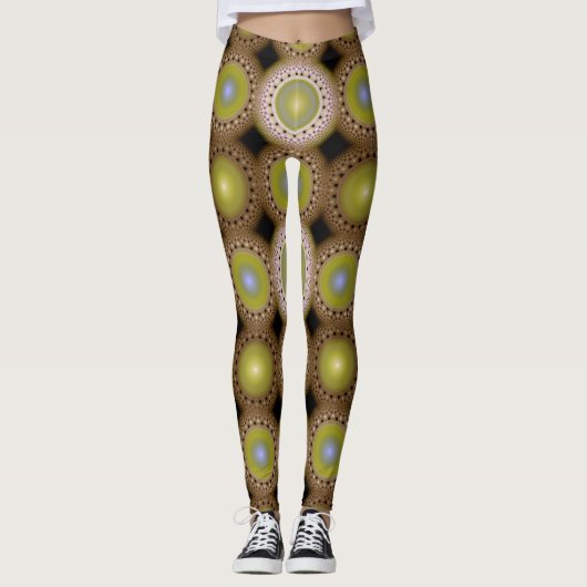 Leggings Motif fractal de Noël (Devant)