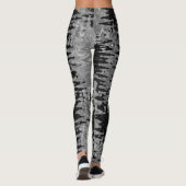 Leggings motif fractal noir et blanc (Dos)
