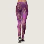 Leggings motif frais de rose de vert bleu de parties (Dos)