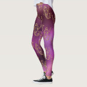 Leggings motif frais de rose de vert bleu de parties (Gauche)