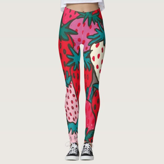 Leggings Motif Fraise (Devant)