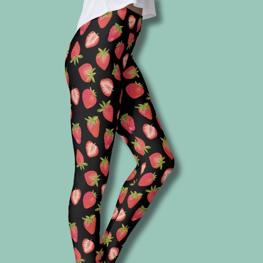 Leggings motif fraise d'été