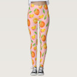 Leggings Motif fruité d'oranges d'aquarelle<br><div class="desc">C'est un motif des oranges de différents angles. Les oranges ont été colorées dans l'aquarelle.</div>
