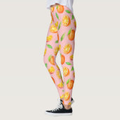 Leggings Motif fruité d'oranges d'aquarelle (Gauche)