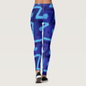 Leggings Motif funky à points zig zags bleus (Dos)