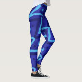 Leggings Motif funky à points zig zags bleus (Droite)