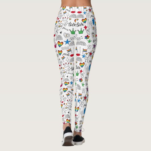 Leggings Motif Gay pride Doodle (Dos)