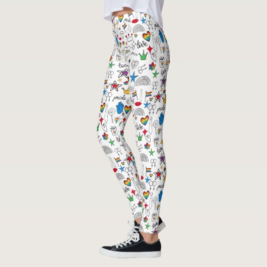 Leggings Motif Gay pride Doodle (Gauche)
