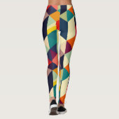 Leggings motif géométrique 3D RETRO couleur chic (Dos)