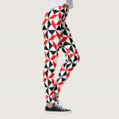 Leggings Motif géométrique abstrait noir rouge (Droite)