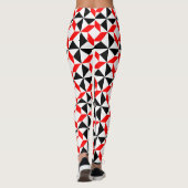 Leggings Motif géométrique abstrait noir rouge (Dos)